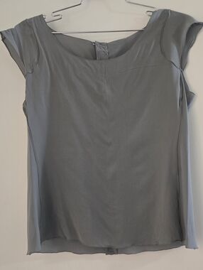 Vintage Giorgio Armani Gray 100% Silk Blend Top